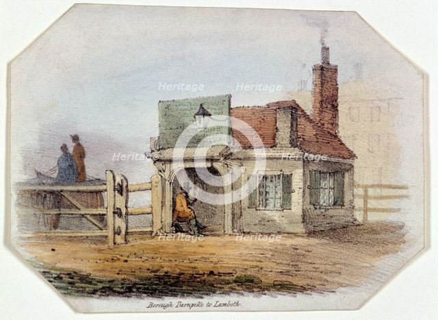 Newington Turnpike, Newington Causeway, Southwark, London, c1830. Artist: Anon