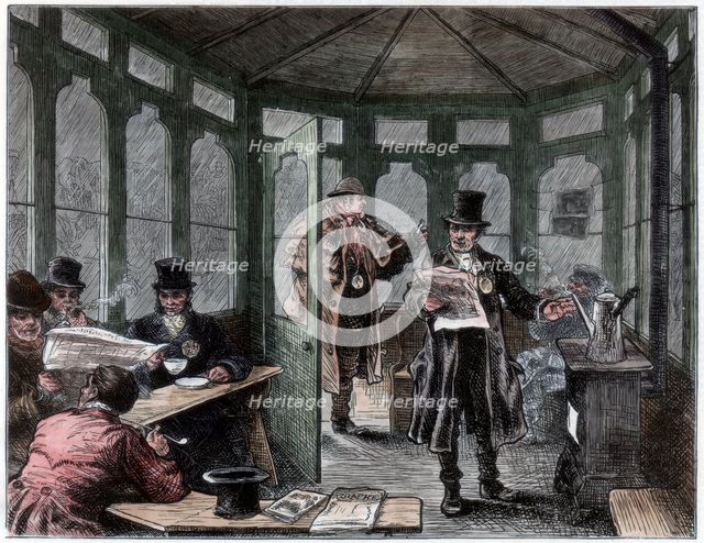 'Newley erected shelter and refreshment house for cabmen', c1820-1870. Artist: Unknown