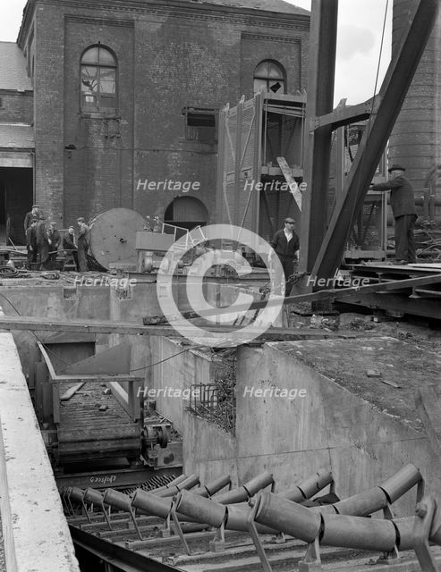Newly installed conveyor sytem at Hickleton Main pit, Thurnscoe, South Yorkshire, 1961. Artist: Michael Walters