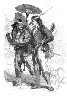 Newly-organised Burmese police returning from night duty, 1861. Creator: Unknown