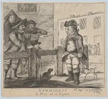 Newmarket: A Shot at a Pigeon, August 1, 1801. Creator: James Bretherton