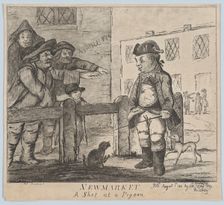 Newmarket: A Shot at a Pigeon, August 1, 1801. Creator: James Bretherton