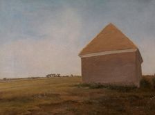 Newmarket Heath, with the King's stables rubbing house at the finish of the Beacon Course, ca. 1765. Creator: George Stubbs