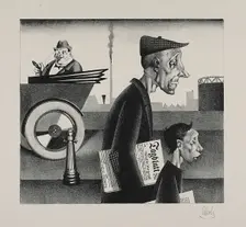 Newspaper Carriers (Work Disgraces), 1921. Creator: Georg Scholz