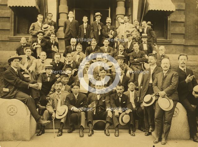 Newspaper correspondents and artists at Portsmouth, 1905. Creator: Unknown.
