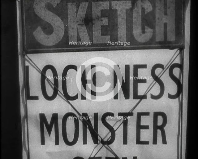 Newspaper Headline Reading: ‘Loch Ness Monster’, 1933. Creator: British Pathe Ltd.