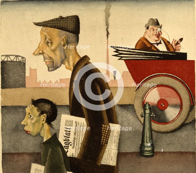 Newspaper people, 1921. Artist: Scholz, Georg (1890-1945)