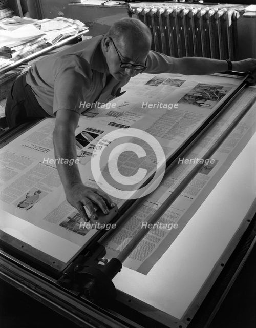 Newspaper printing, Mexborough, South Yorkshire, 1959. Creator: Michael Walters.
