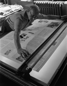 Newspaper printing, Mexborough, South Yorkshire, 1959. Creator: Michael Walters