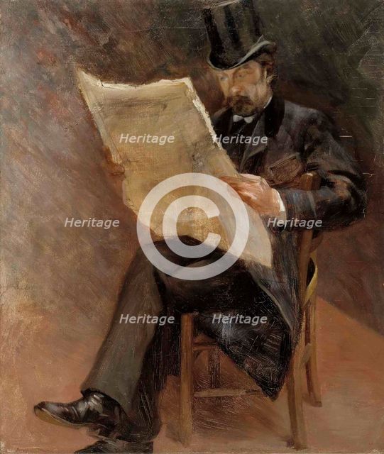 Newspaper reader (Björn Wasastjerna), 1889. Creator: Torsten Wasastjerna.