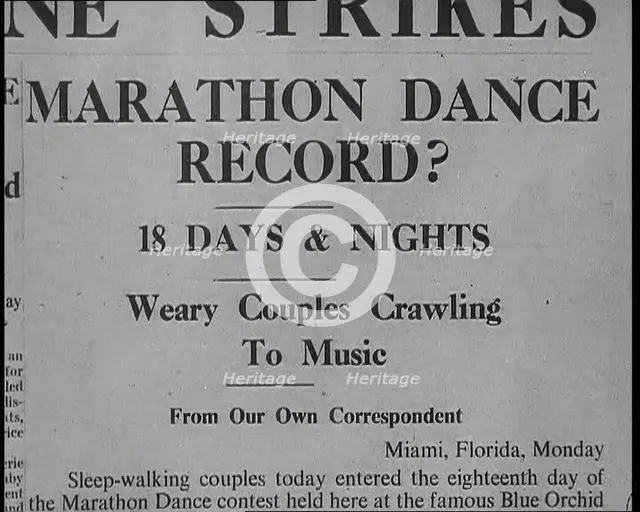 Newspaper Reading: ‘Marathon Dance Record?’, 1930s. Creator: British Pathe Ltd.