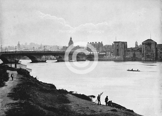 'Newport: The Bridge and Castle', c1896. Artist: Hudson.