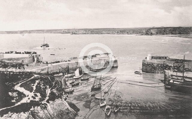 Newquay harbour, Newquay, Cornwall, 1908. Artist: Unknown