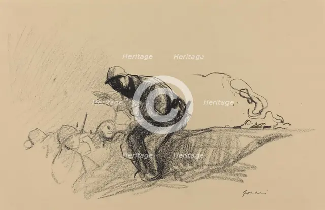 News in the Trenches, c. 1914/1919. Creator: Jean Louis Forain.