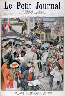 News of king Edwards VII's illness in London, 1902