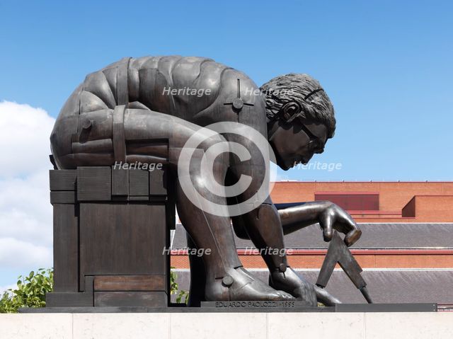 'Newton after Blake', sculpture by Eduardo Paolozzi, British Library, 98 Euston Road, London, 2015. Artist: James O Davies.