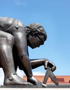 Newton after Blake sculpture by Eduardo Paolozzi, British Library, 98 Euston Road, London, 2015. Artist: James O Davies
