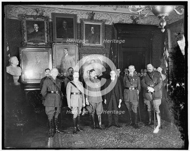 Newton D. Baker and Foreign Officers, between 1916 and 1920. Creator: Harris & Ewing.