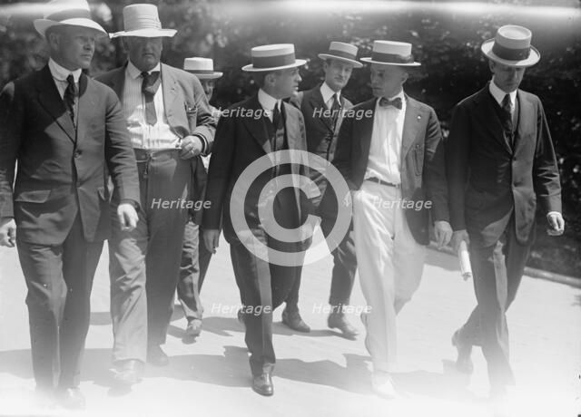 Newton Diehl Baker, Secretary of War, with Newsmen, 1917.  Creator: Harris & Ewing.