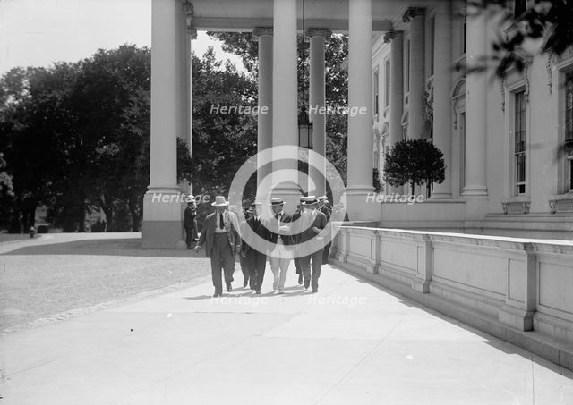 Newton Diehl Baker, Secretary of War, with Newsmen, 1917.  Creator: Harris & Ewing.
