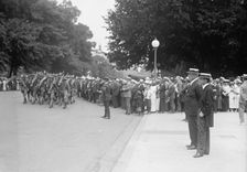 Newton Diehl Baker, Secretary of War, with President Wilson Reviewing National Guard, 1916. Creator: Harris & Ewing