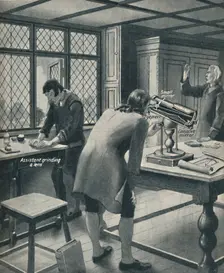 Newton Invents a New Telescope c1934