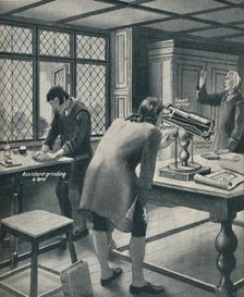 Newton Invents a New Telescope c1934