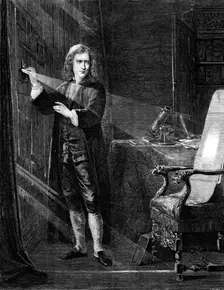"Newton Investigating Light," by J. A. Houston, R.S.A., 1870. Creator: Robert Loudan