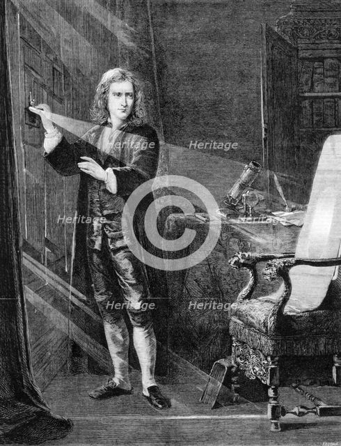 'Newton Investigating Light', c1879. Artist: Unknown
