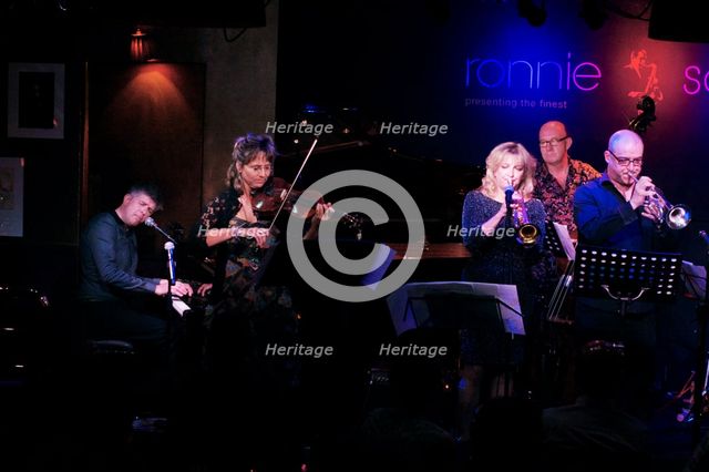 Neal Richardson, Helen Sherrah-Davies, Sue Richardson, Nigel Thomas and Mark White,  July 2016. Artist: Brian O'Connor.