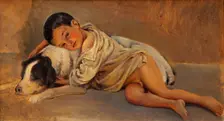 Neapolitan boy and dog. Study for The Neapolitan way of life, c1839. Creator: Wilhelm Marstrand
