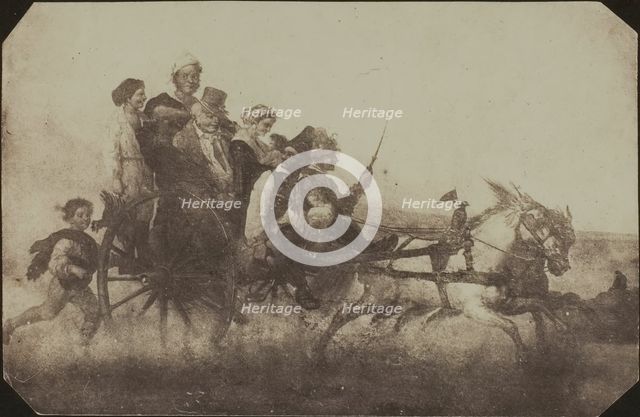 Neapolitan Conveyance - Copy of a Painting at Lacock Abbey, c. 1840. Creator: William Henry Fox Talbot.