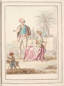 Neapolitan Family, leaf from A Collection of Dresses by David Allan Mostly from Nature 1776. Creator: David Allan