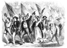 Neapolitans proceeding to record their votes for annexation..., 1860. Creator: Unknown