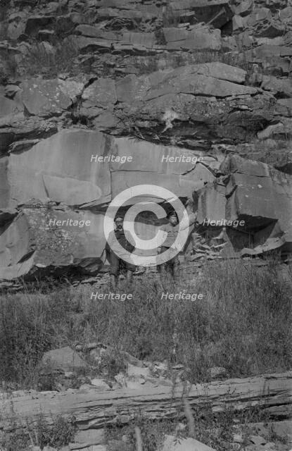Near the Chileiskie Rocks, on the shore of the Mrassu River, Between Srednii Chilei..., 1913. Creator: GI Ivanov.