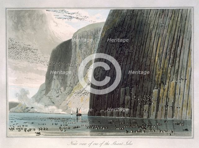 'Near view of one of the Shiant Isles', Outer Hebrides, Scotland, 1829. Creator: William Daniell.