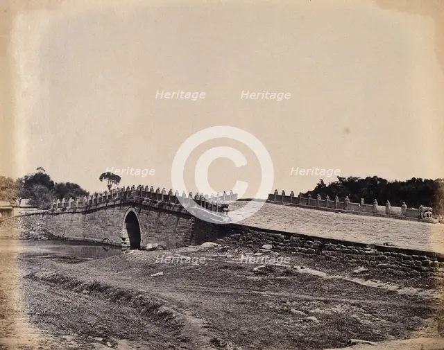 Near Beijing, China: a stone bridge (Palichiun Bridge ?): the site of a battle during the..., 1860. Creator: Felice Beato.