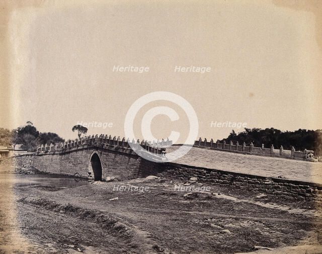 Near Beijing, China: a stone bridge (Palichiun Bridge ?): the site of a battle during the..., 1860. Creator: Felice Beato.