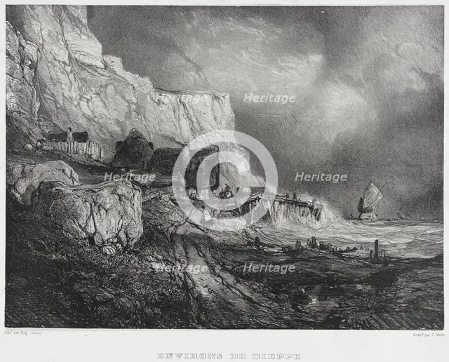 Near Dieppe, 1833. Creators: Thomas McLean, Eugene Isabey.