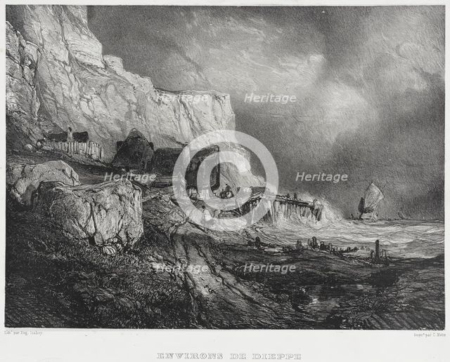 Near Dieppe, 1833. Creators: Thomas McLean, Eugene Isabey.