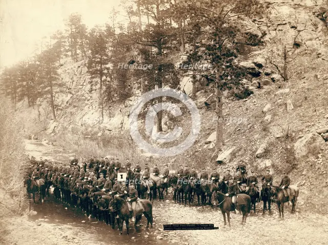Near Fort Meade "I" troop, 8th Cavalry, 1889. Creator: John C. H. Grabill.