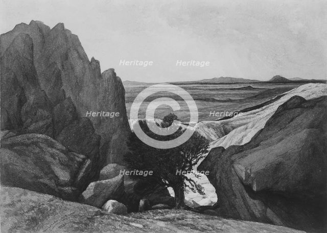 Near Last Camp on Ross Fork, Snake River, Lander Wagon Road, Oregon, 1859. Creator: Henry Hitchings.