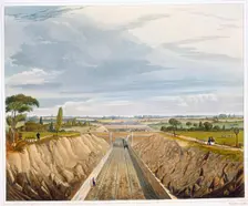 Near Liverpool, looking towards Manchester Liverpool and Manchester Railway, 1833. Creator: Henry Pyall