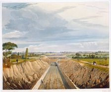 Near Liverpool, looking towards Manchester Liverpool and Manchester Railway, 1833. Creator: Henry Pyall