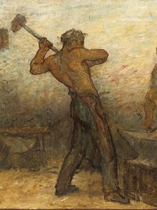 Near or far all trades need to be touched by a reflection of art: Trades: Sketch for the..., 1887. Creator: Edmond Eugene Valton