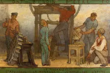 Near or far all trades need to be touched by a reflection of art: Trades: Sketch for the..., 1887. Creator: Edmond Eugene Valton