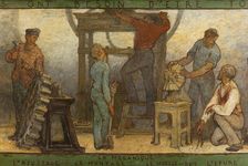 Near or far all trades need to be touched by a reflection of art: Trades: Sketch for the..., 1887. Creator: Edmond Eugene Valton