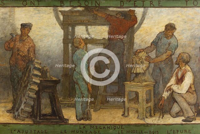 Near or far all trades need to be touched by a reflection of art: Trades: Sketch for the..., 1887. Creator: Edmond Eugene Valton.