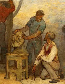 Near or far all trades need to be touched by a reflection of art: Trades: Sketch for the..., 1887. Creator: Edmond Eugene Valton