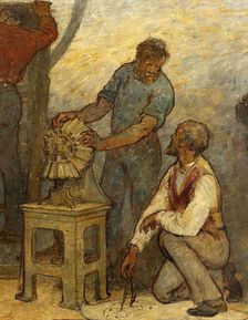 Near or far all trades need to be touched by a reflection of art: Trades: Sketch for the..., 1887. Creator: Edmond Eugene Valton